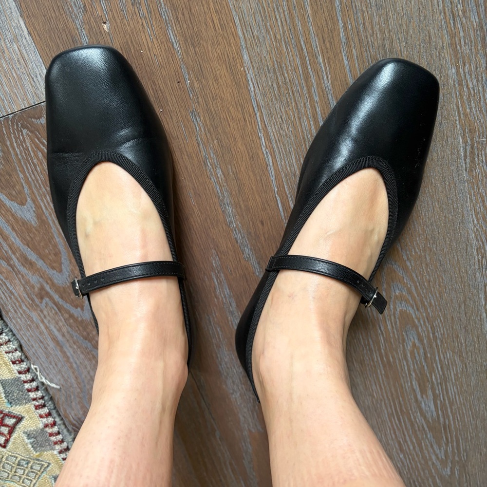 Size 8 Genuine Leather Black Ballet Flats (Verderosmarino) - Picture 8 of 8